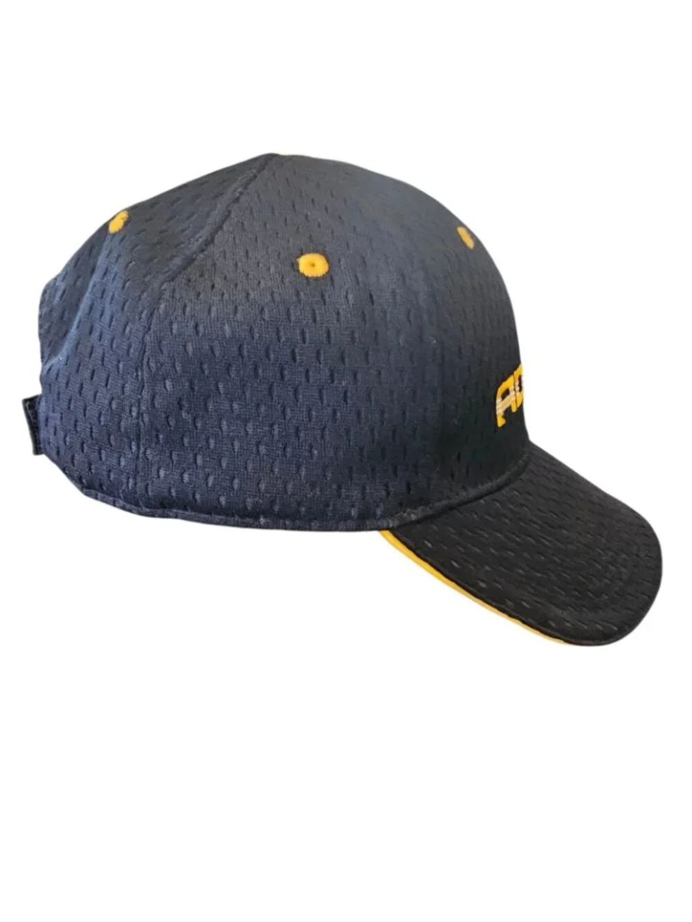 Adidas Youth Hat Cap Navy Blue Yellow Embroidered Logo Mesh Adjustable